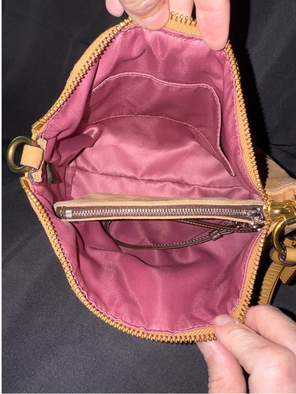 Coach Vintage Mini Tan Suede Crossbody With Suede Wristlet - Picture 11 of 16